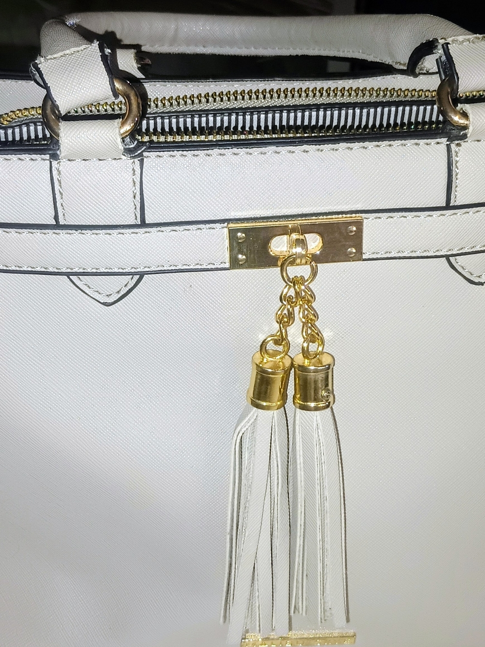 White Women’s Tassel Satchel Handbag